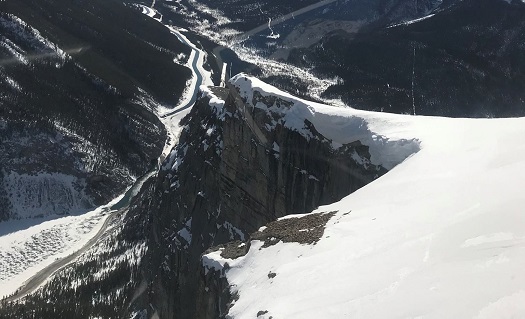 The second photo posted on the Kananaskis Country Public Safety Section Facebook page. This photo was taken during avalanche control on East End of Rundle mountain last Wednesday.
