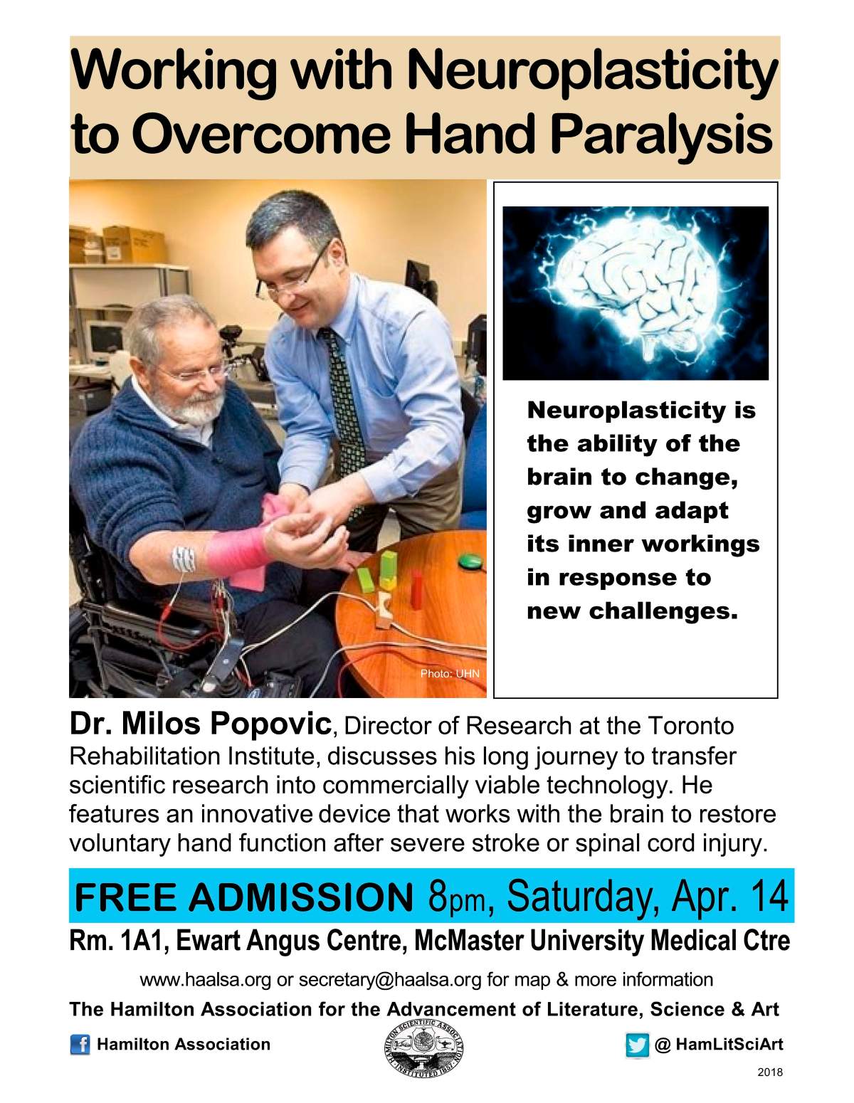 Free Public Talk: ‘Working with the Brain to Overcome Hand Paralysis’ - image