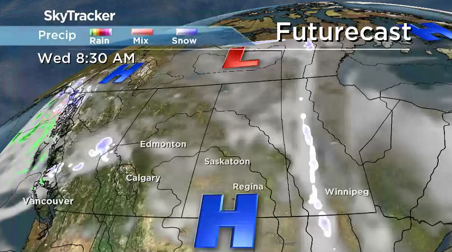 A high pressure system dropping in will help bring back some sunshine mid-week.