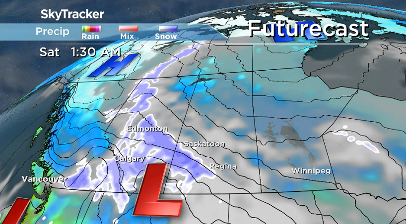 A low pressure system brings in the snow Friday night into early Saturday morning.