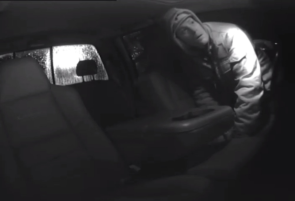 A man, caught by the camera in a bait car in Chilliwack.