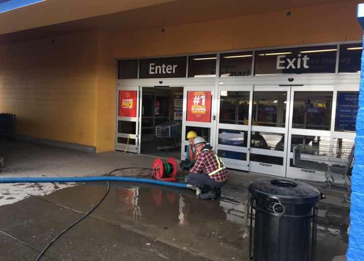 A Walmart location in the southeast Calgary community of Shawnessy has closed its doors to customers until engineers can determine whether the roof is structurally sound after the store was flooded with water on Tuesday afternoon.