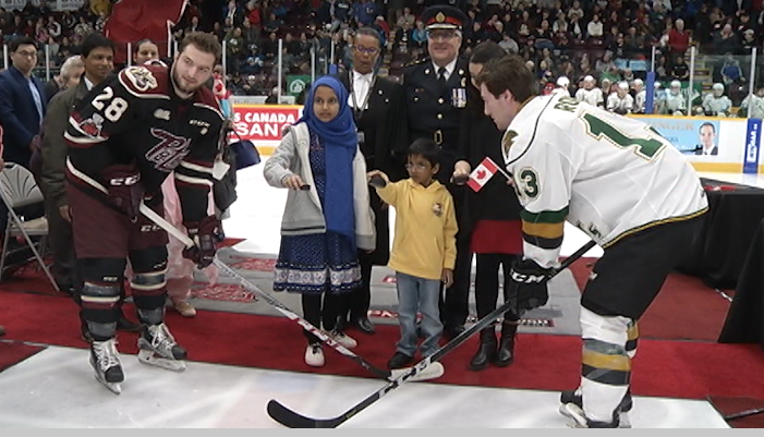 A citizenship ceremony was held in Peterborough in partnership with the Peterborough Petes Hockey Club. 