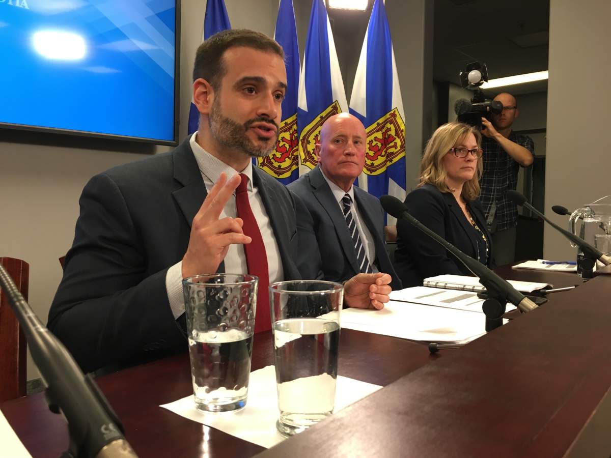 Nova Scotia Education Minister Zach Churchill speaks to the media about the Education Reform Act on March 1, 2018.