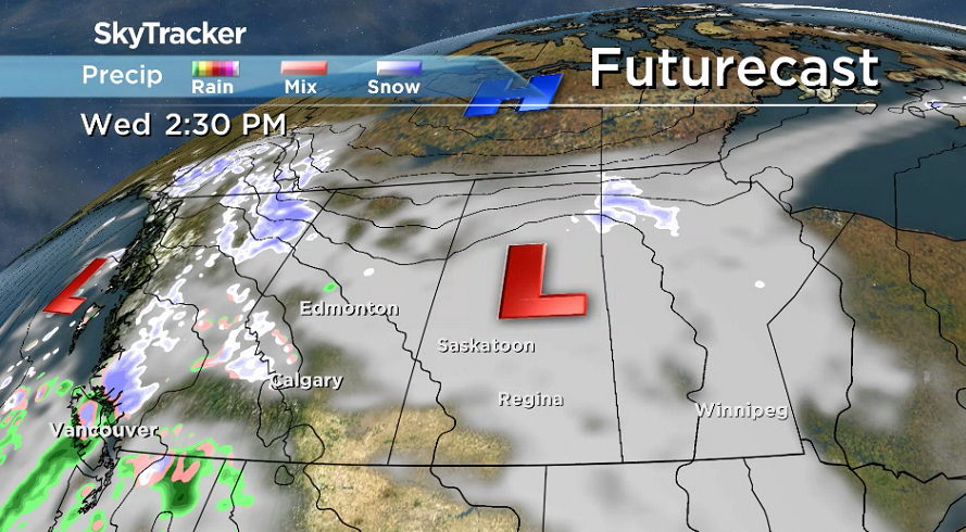 Clouds continue to sweep across the region thanks in part to a weak low pressure system over the area.