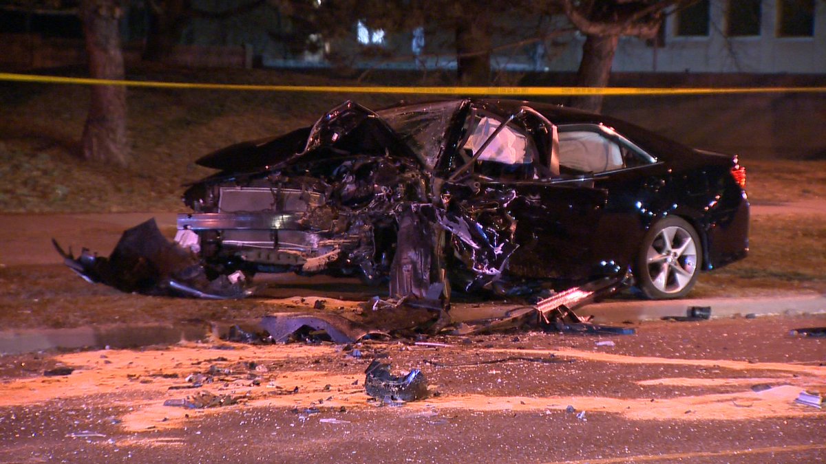 Two people are in serious condition following a two-car crash in North York on Saturday.