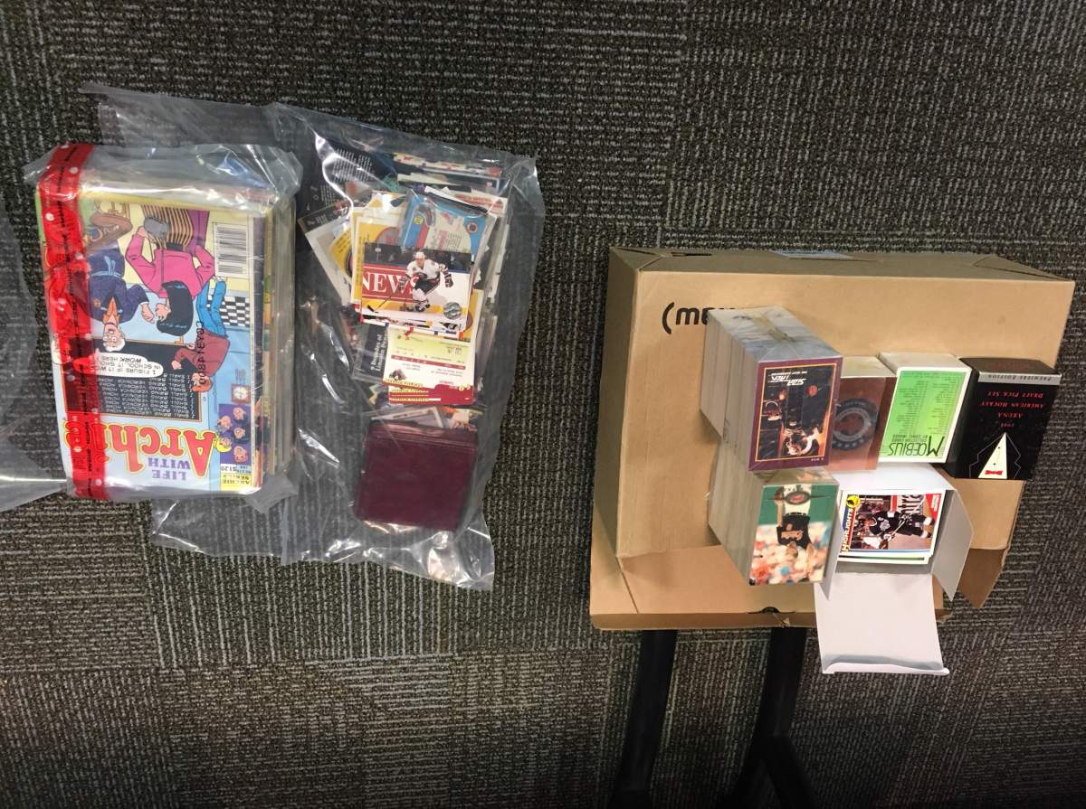 Calgary police seized vintage omics from a home in southwest Calgary on Feb. 28, 2018.