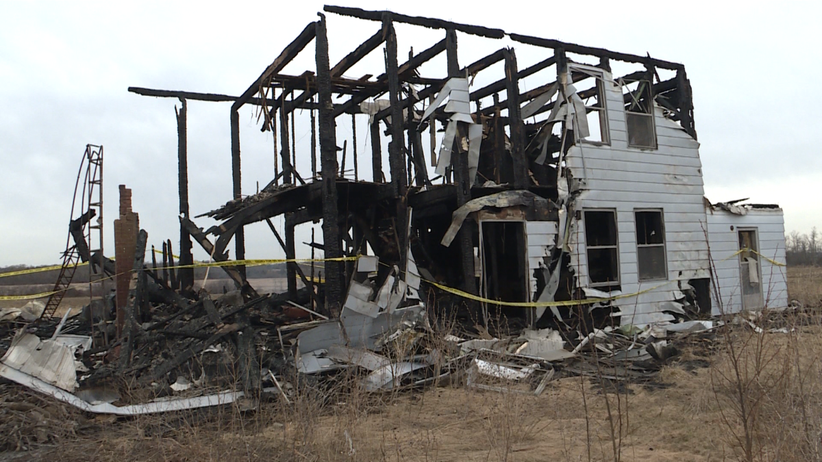 An abandoned home on County Road 15 in Prince Edward County is left charred after a fire Monday night. Investigators have deemed it to be suspicious.