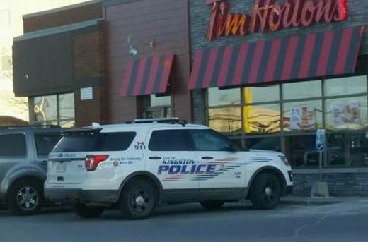 Kingston Police say an officer parked this cruiser in a handicap space by mistake after a lengthy collision investigation.