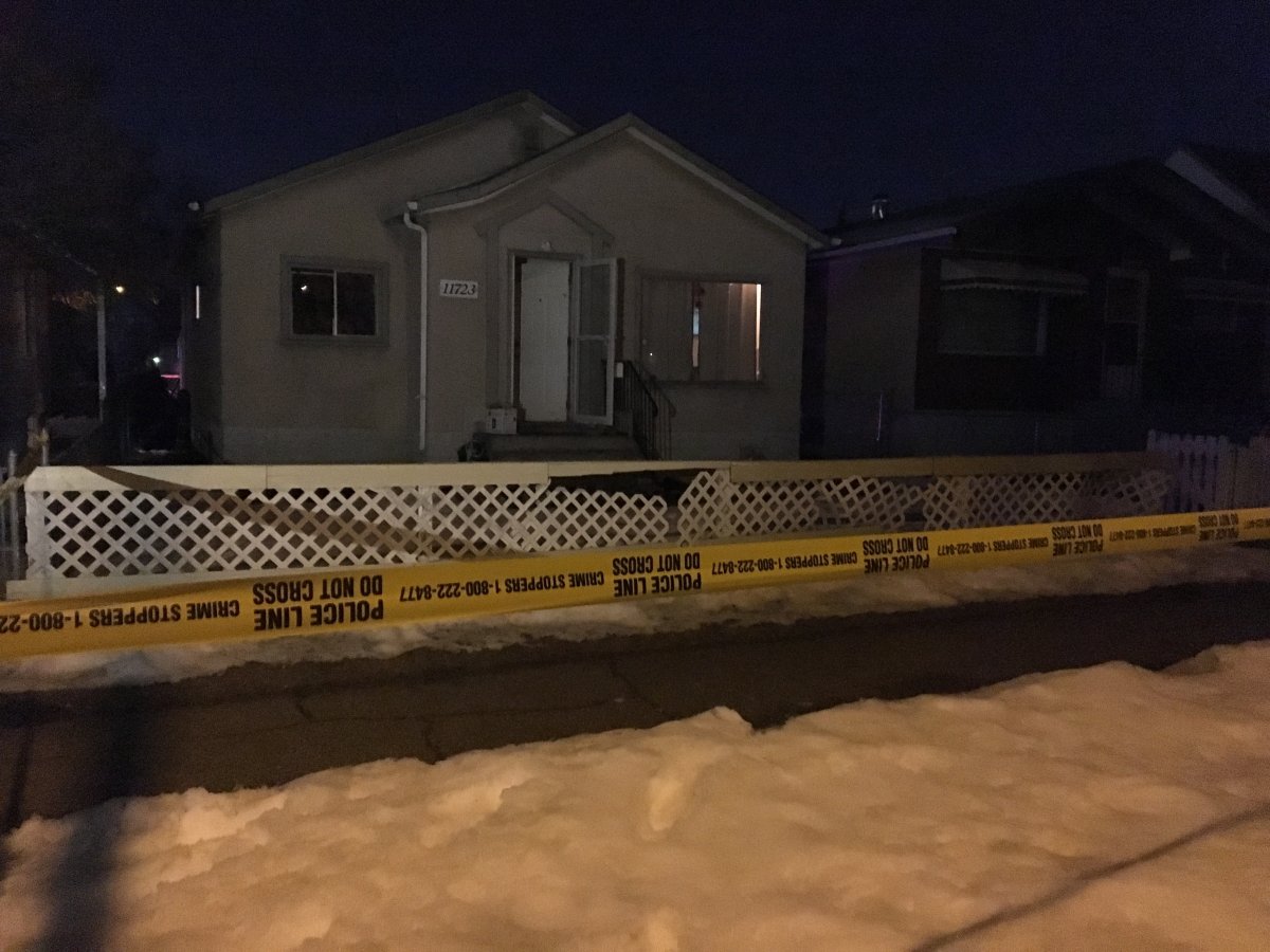 A man was found dead inside a home on 91 Street near 117 Avenue in the Alberta Avenue area of north Edmonton late Sunday night. March 25, 2018. 