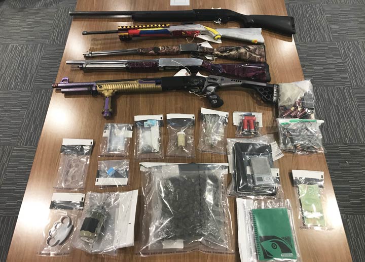 Maidstone RCMP searched a Lashburn, Sask., home on March 24 and seized weapons, drugs and cash.