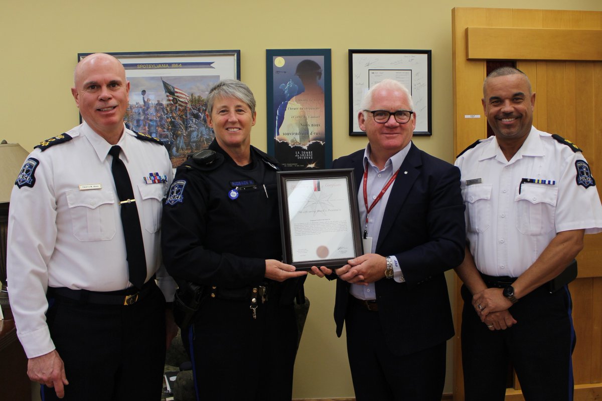 Halifax Regional Police Sgt. Nancy Rudback received the LifeSaving Award from St. John Ambulance on Tuesday, March 13, 2018.