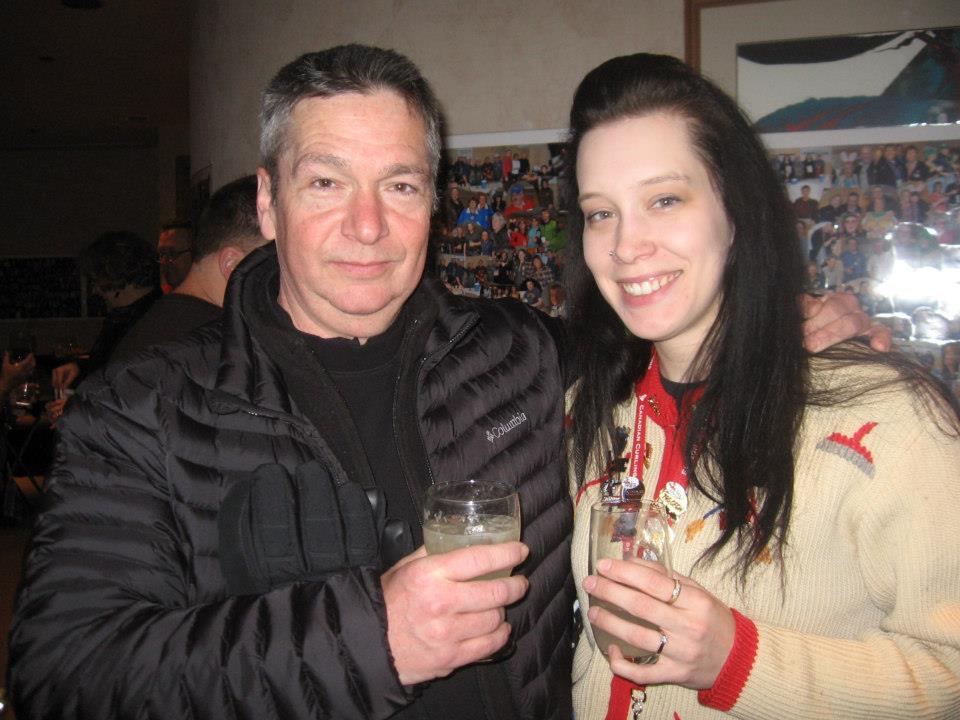 Doug and Sheila McNulty celebrate their engagement at the 2013 Tim Hortons Brier in Edmonton, Alta.