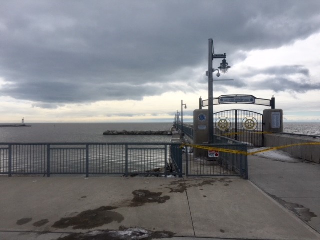 The main pier at Port Stanley where the man was last seen.