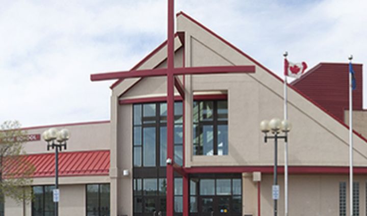 A photo of Father Patrick Mercredi Community High School in Fort McMurray, Alta.