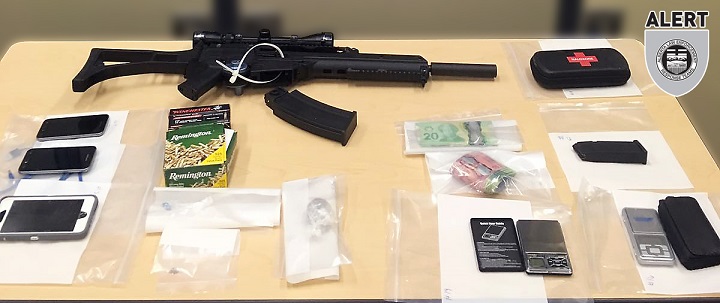 Items seized during a fentanyl investigation in Fort McMurray.