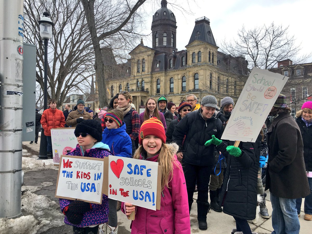 Dozens came out to the New Brunswick legislature on Saturday to show solidarity with youth across North American taking part in ‘March for Our Lives’ rally in Washington.