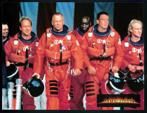 Bruce Willis and co-stars in a scene from the film ‘Armageddon’, 1998.