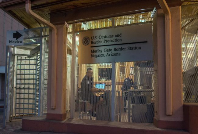 Border Station at the US -Mexico border in the city of Nogales, Arizona.