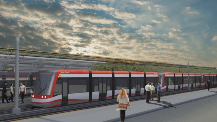 A proposed sketch of Calgary's Green Line LRT.