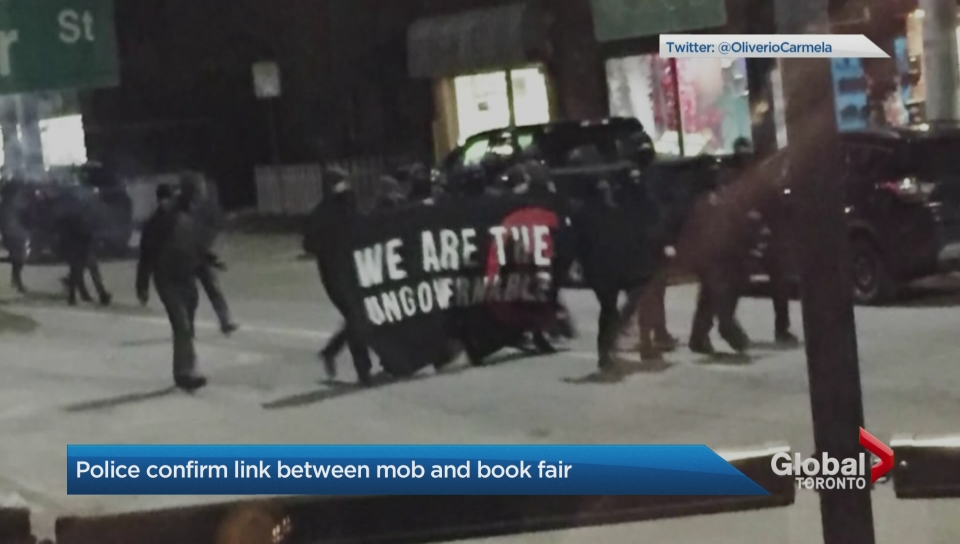 Hamilton police say they've now received enough tips and gathered enough evidence to connect a weekend anarchist book fair to Saturday night's act of vandalism near the downtown core.