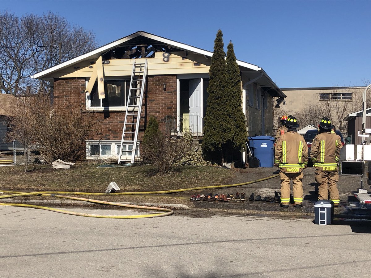 Three people were inside a house on Hooper Street in Guelph when the fire broke out on Monday afternoon.