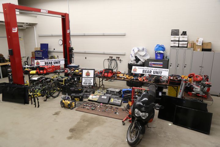 Hamilton Police are looking for the owners of a large amount of recovered property. (An enlarged version of this photo can be viewed at the bottom of the story).