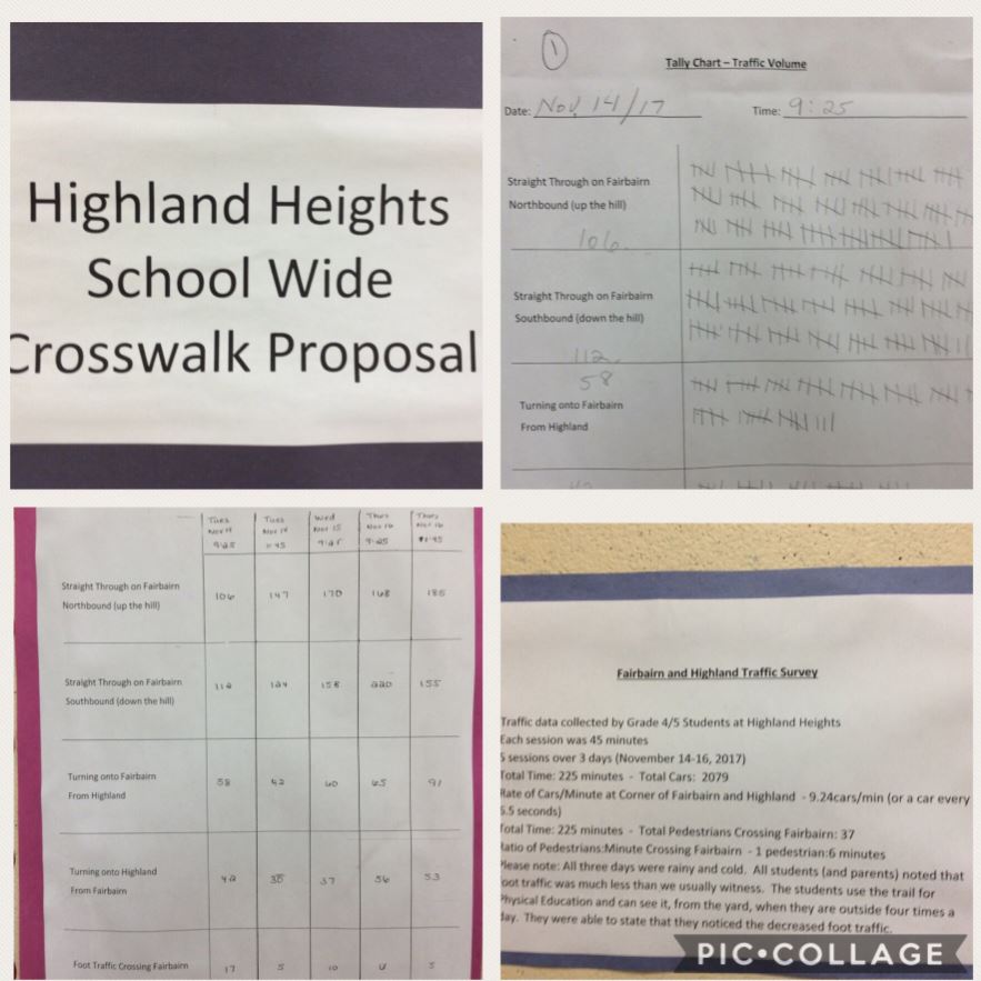 The results of the school’s traffic study were presented to the city’s transportation department.