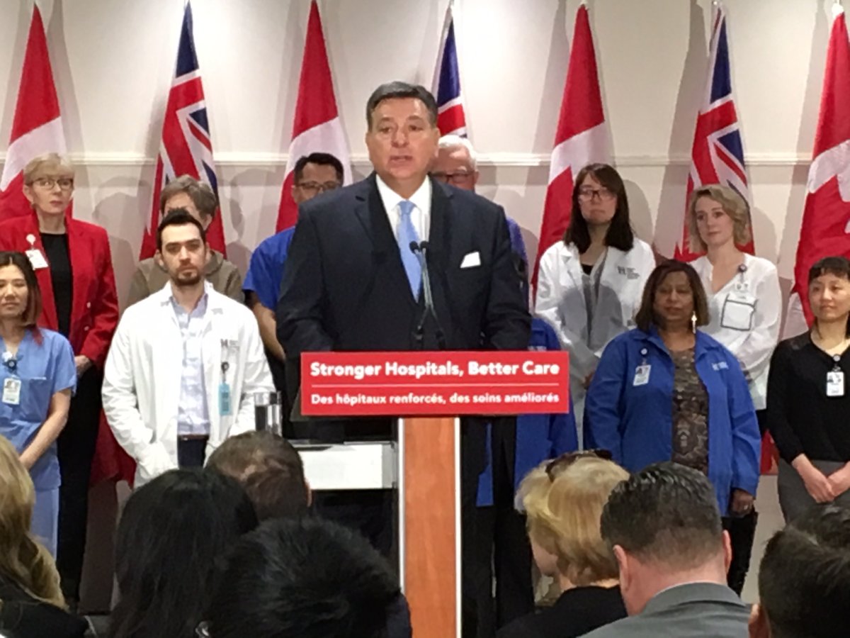 Finance Minister Charles Sousa referred to health care workers as "eye candy" during a funding announcement on Thursday.