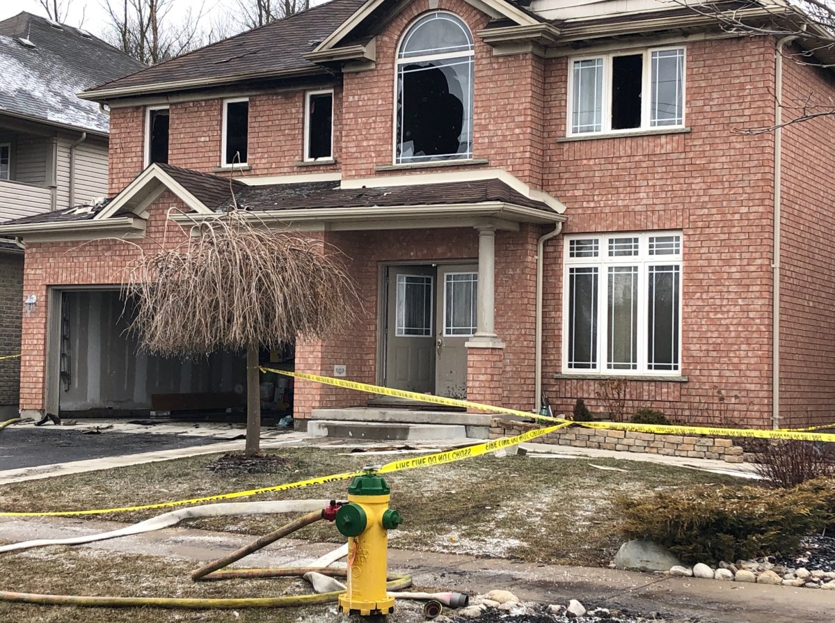 Guelph fire said thick black smoke was coming from the house on Tovell Drive when crews arrived on scene Tuesday night.
