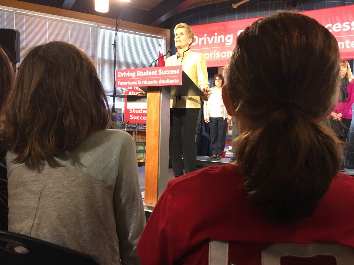 Premier Kathleen Wynne and Education Minister Indira Naidoo-Harris say the money will go towards eliminating the wait list to have children with special needs assessed, and hiring new teachers and education workers.