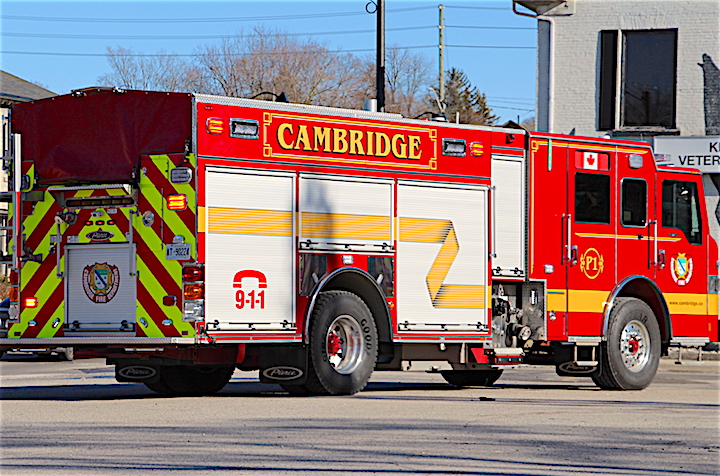 File photo of a City of Cambridge Fire Department truck in Preston.