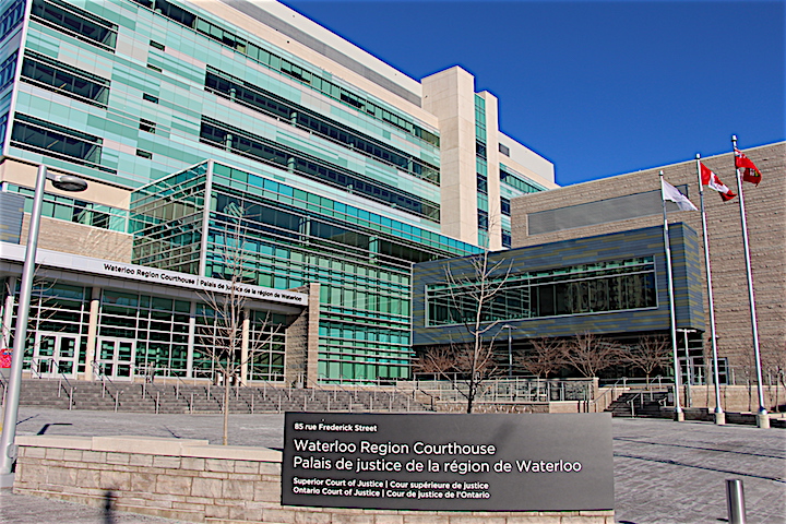 The Waterloo Region Courthouse in downtown Kitchener.
