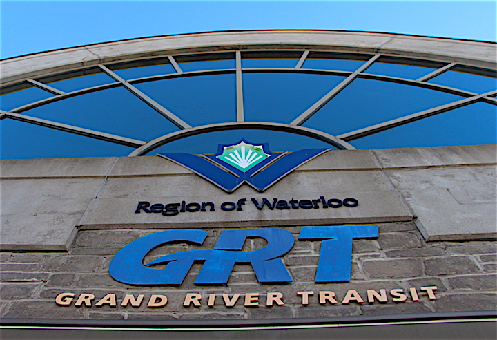 The main entrance to Grand River Transit's Charles Street Transit Terminal in Kitchener.