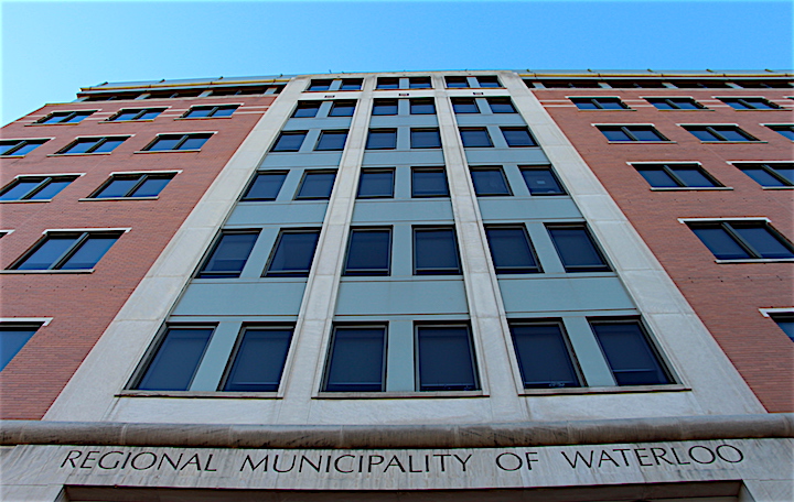 The Region of Waterloo's administration building in Kitchener.