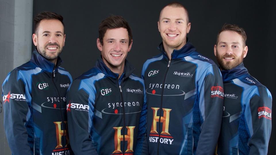 Team Epping defeated veteran skip Glenn Howard to clinch their first-ever Tim Hortons Brier appearance. L-R Skip John Epping, third Matt Camm, second Pat Janssen and lead Tim March.