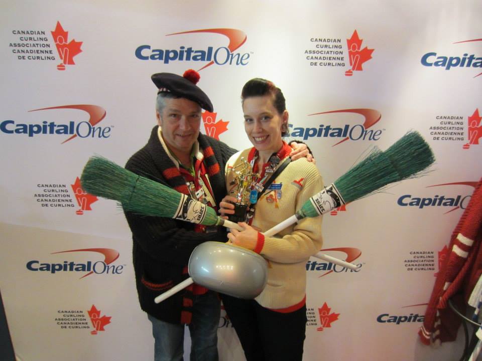 Doug and Sheila McNulty dress up for a photo-op in the Patch while on their honeymoon at the 2014 Tim Hortons Brier in Kamloops, B.C.