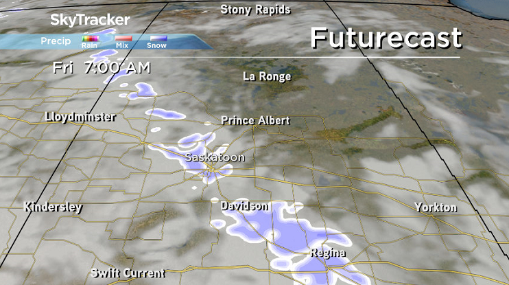 Light snow is expected at times during the day on Friday in Saskatoon.