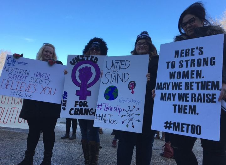 A rally was held at the Alberta legislature on Saturday, March 10, that was aimed at supporting survivors of sexual assault and sexual harassment.