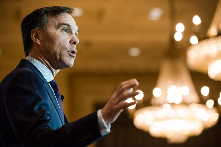 Finance Minister Bill Morneau spoke at a breakfast event co-hosted by the Canadian Club and the Empire Club in Toronto, on Thursday, March 1, 2018.