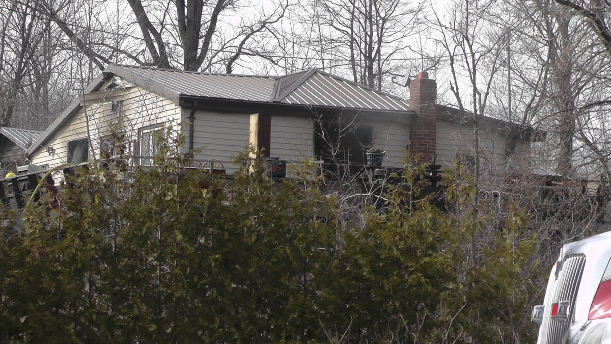Fire crews were battling a house fire in Omemee on Thursday afternoon.