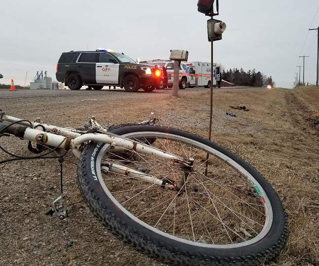 Wellington County OPP say a cyclist was killed north of Guelph on Wellington Road 7 Tuesday morning.