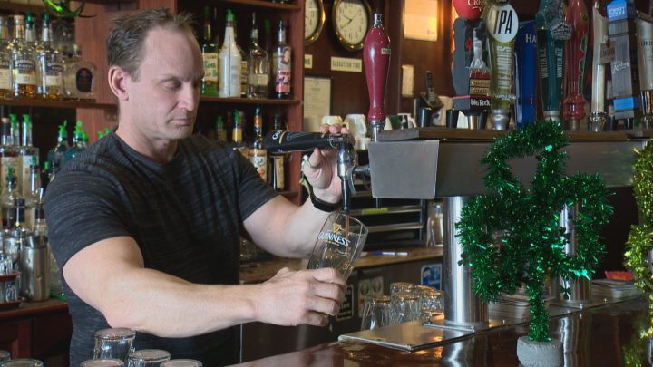 O’Shea’s owner, Jay Beavis, says his grandfather, Ford Beavis, started the green beer tradition in Western Canada.