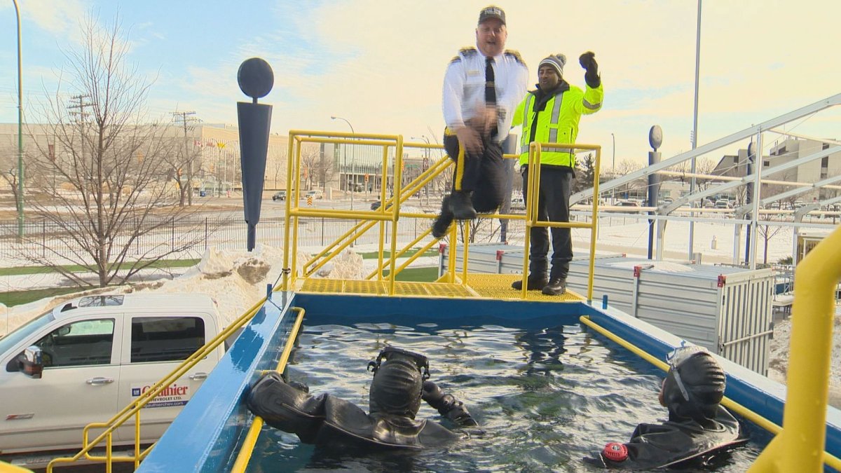 Winnipeggers jumped into the chilly water for a good cause on Saturday. 