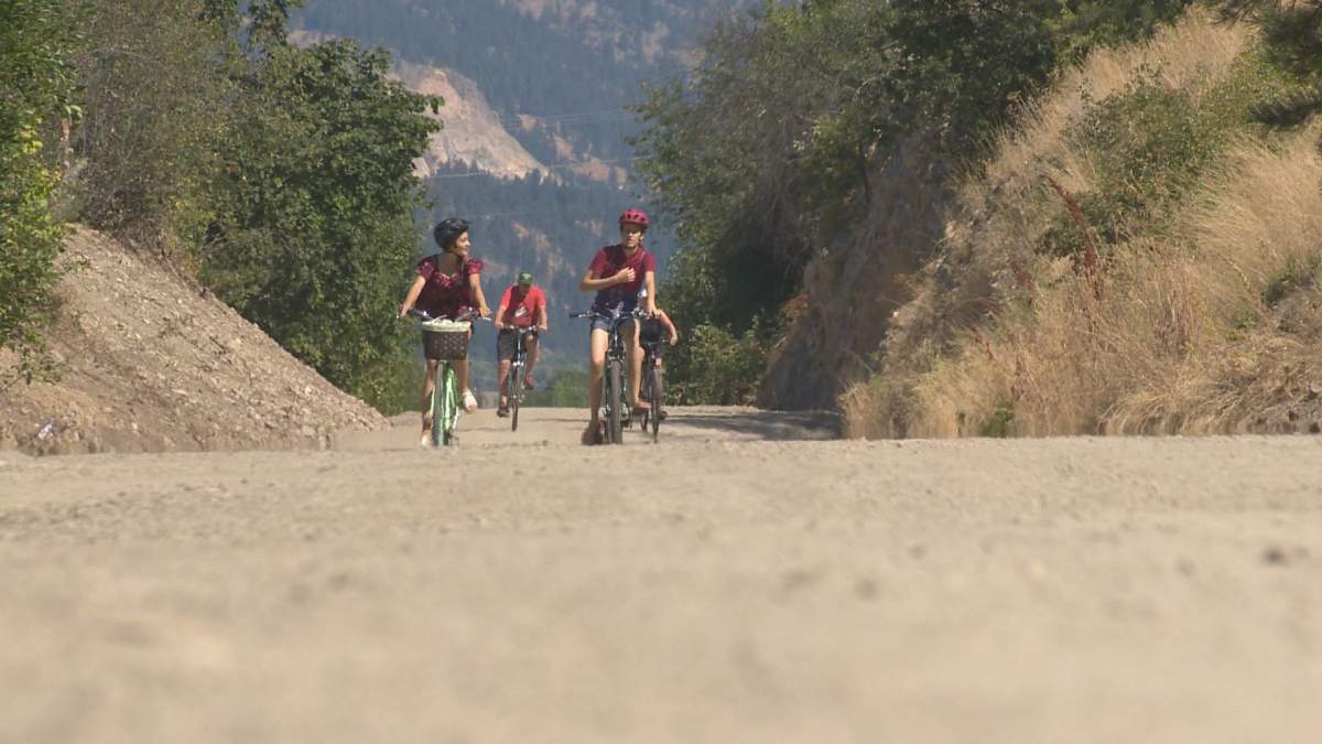Nine kilometres of rail trail in Kelowna will be black-topped this year. 