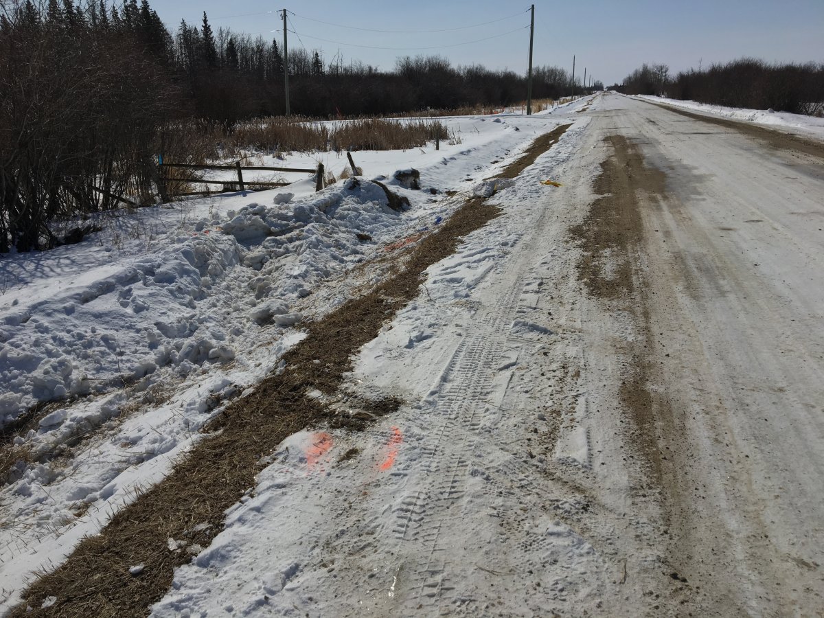 Range Road 234 near Township Road 580, where a man from the Redwater area was found dead in a truck on Saturday, March 31, 2018. 