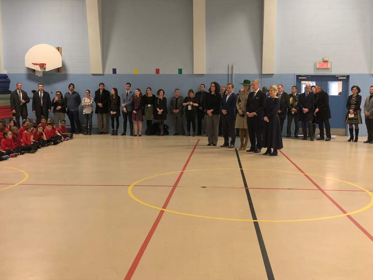 The Belgiam royal family visits students in Montreal North, Fri. March 16, 2017.