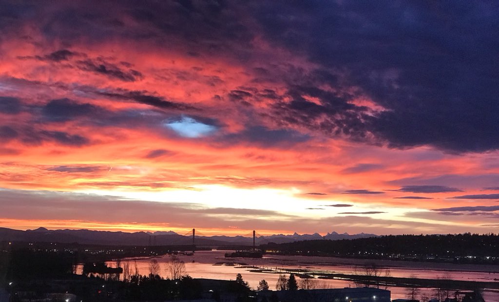 Check out the colours in this sunrise Tuesday morning!.