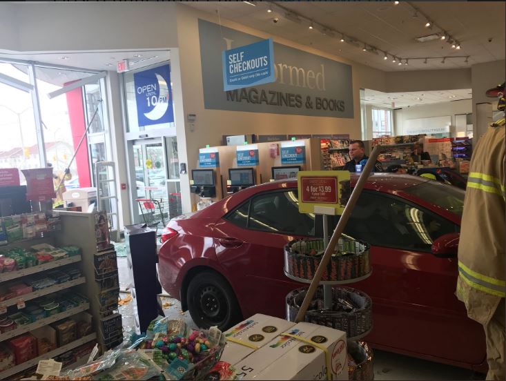 Ottawa police say a man crashed through a Shopper's Drug Mart on Wednesday afternoon.