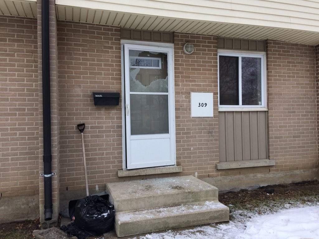 The east-end home that was damaged when shots were fired early Tuesday morning.